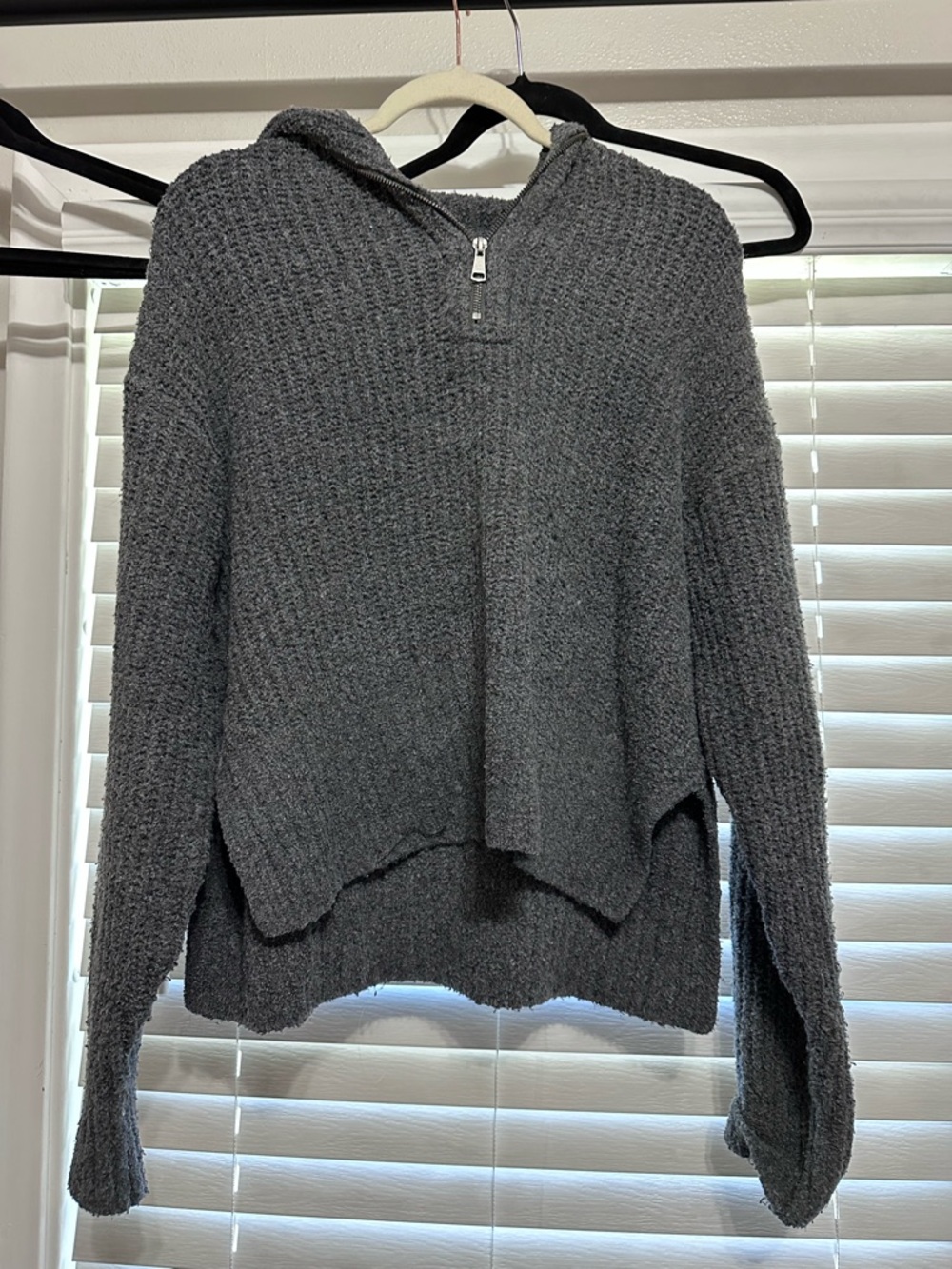 Universal Thread Charcoal Gray Half-Zip Hooded Sweater